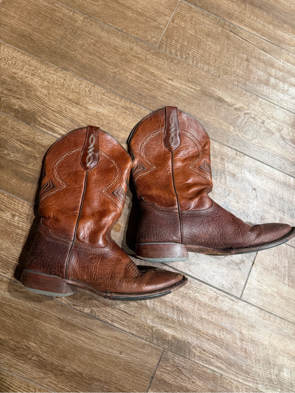 Men's Brown Leather Cowboy Boots - Classic Western Style